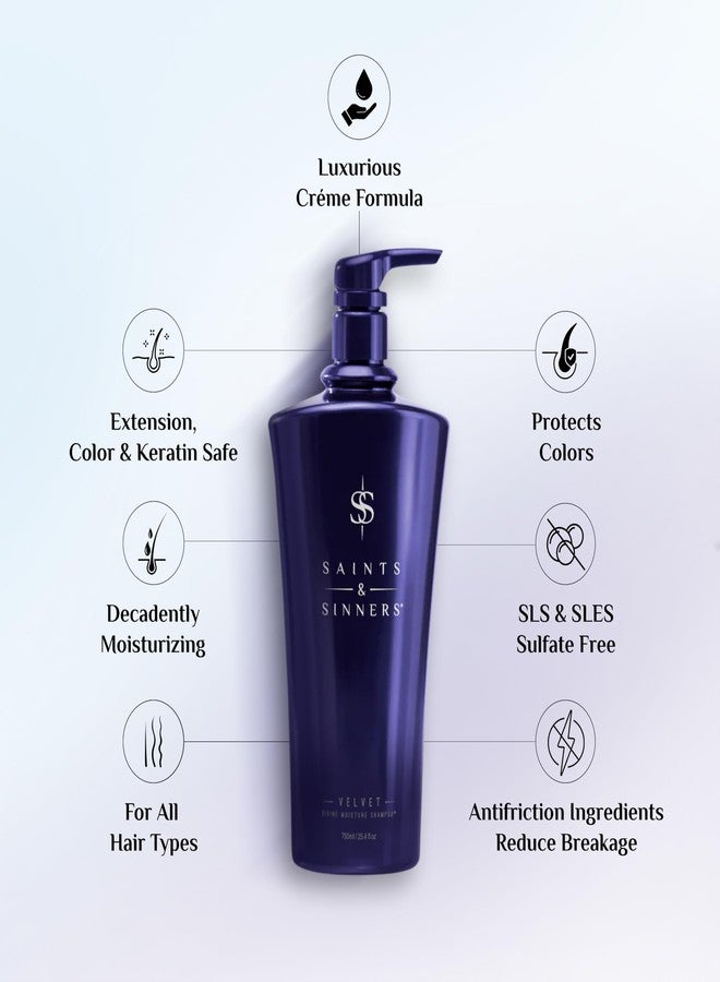 سينتس آند سينرز شامبو Saints & Sinners الحائز على جوائز، Velvet Divine Moisture للشعر الجاف والتالف والمصبوغ - يُصلح، يُغذي، يُجدد، ويُضفي لمعاناً - Image 2